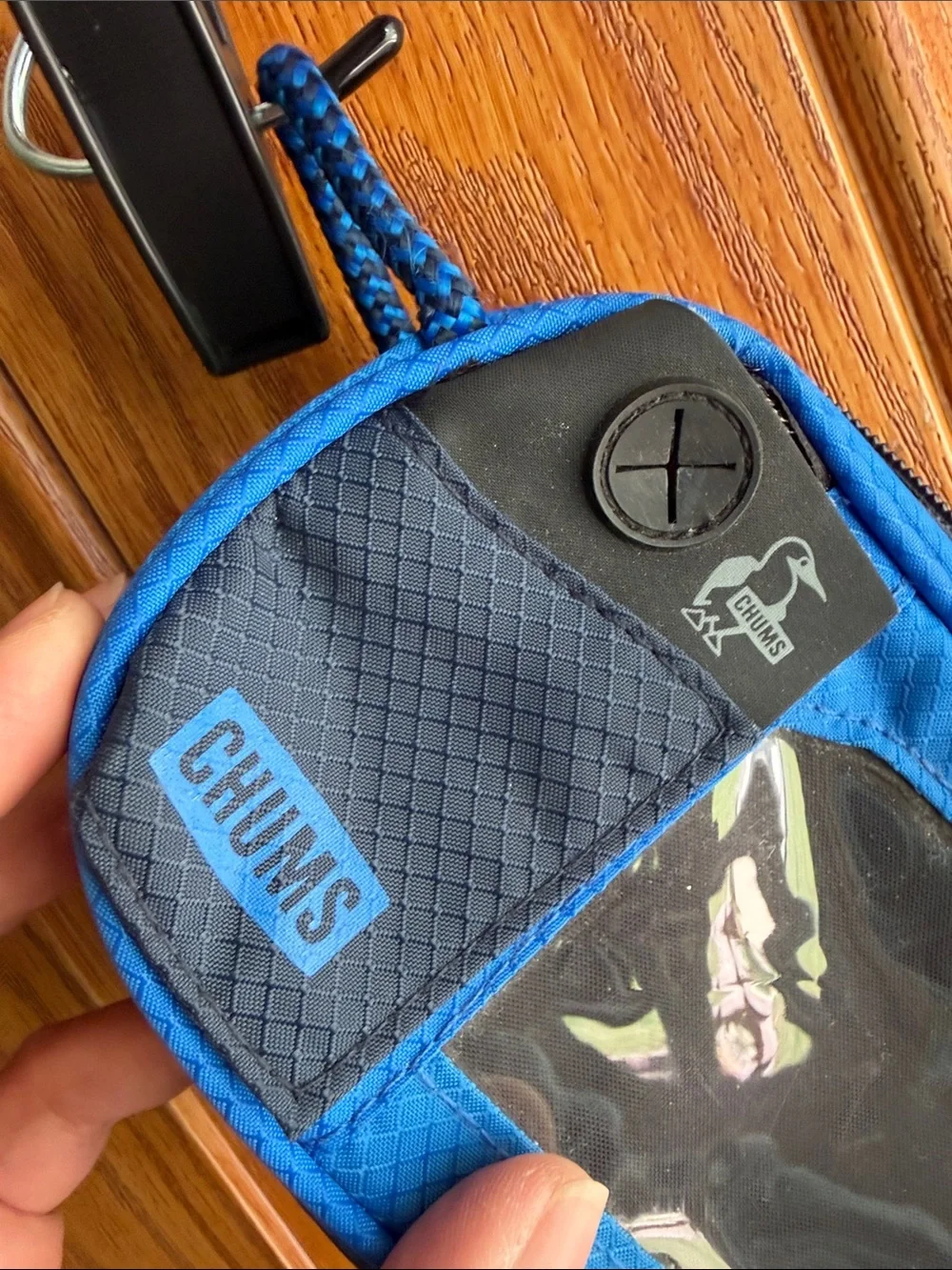 Blue Cell Phone Armband Pouch with Clear Touch Window - Gym/Sport Case